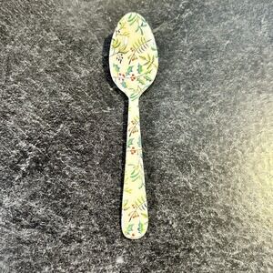 NEW‎ Enameled Stainless Holly Berry Christmas Tea Spoon 5.5"